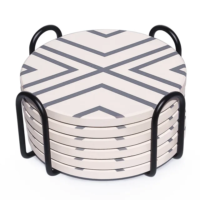 Customized square round cup mug porcelain holder ceramic glass coaster