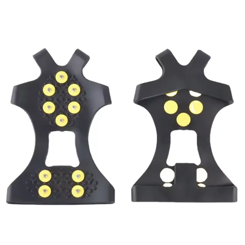 10 Spikes Anti Slip Snow Ice Grips Over Shoe Traction Cleats Rubber Crampons Stretch Footwear