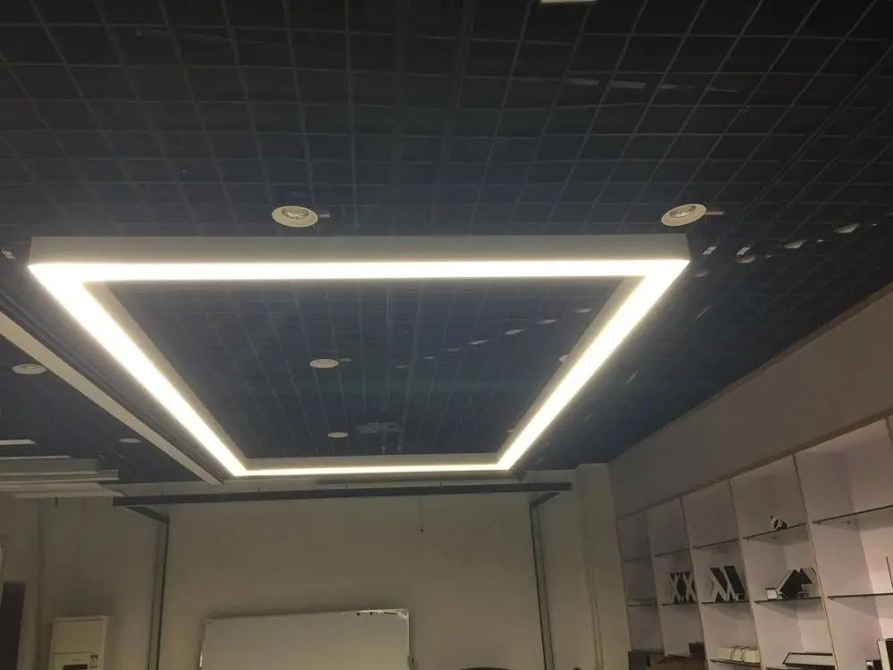 aluminum frame diy 18w 36w 40w 1200mm anti-glare dimmable suspended led office linear light