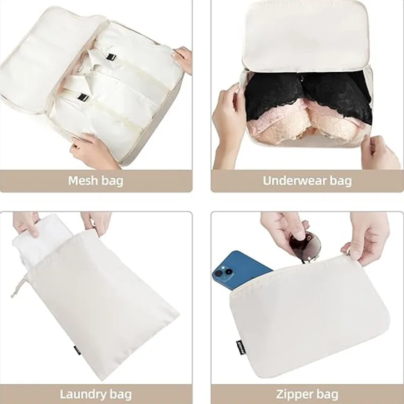 Sinovow OEM ODM Travel Suitcase Storage Bag Set Travel bags Luggage Organizer Storage Bags Compression Packing Cubes with BSCI
