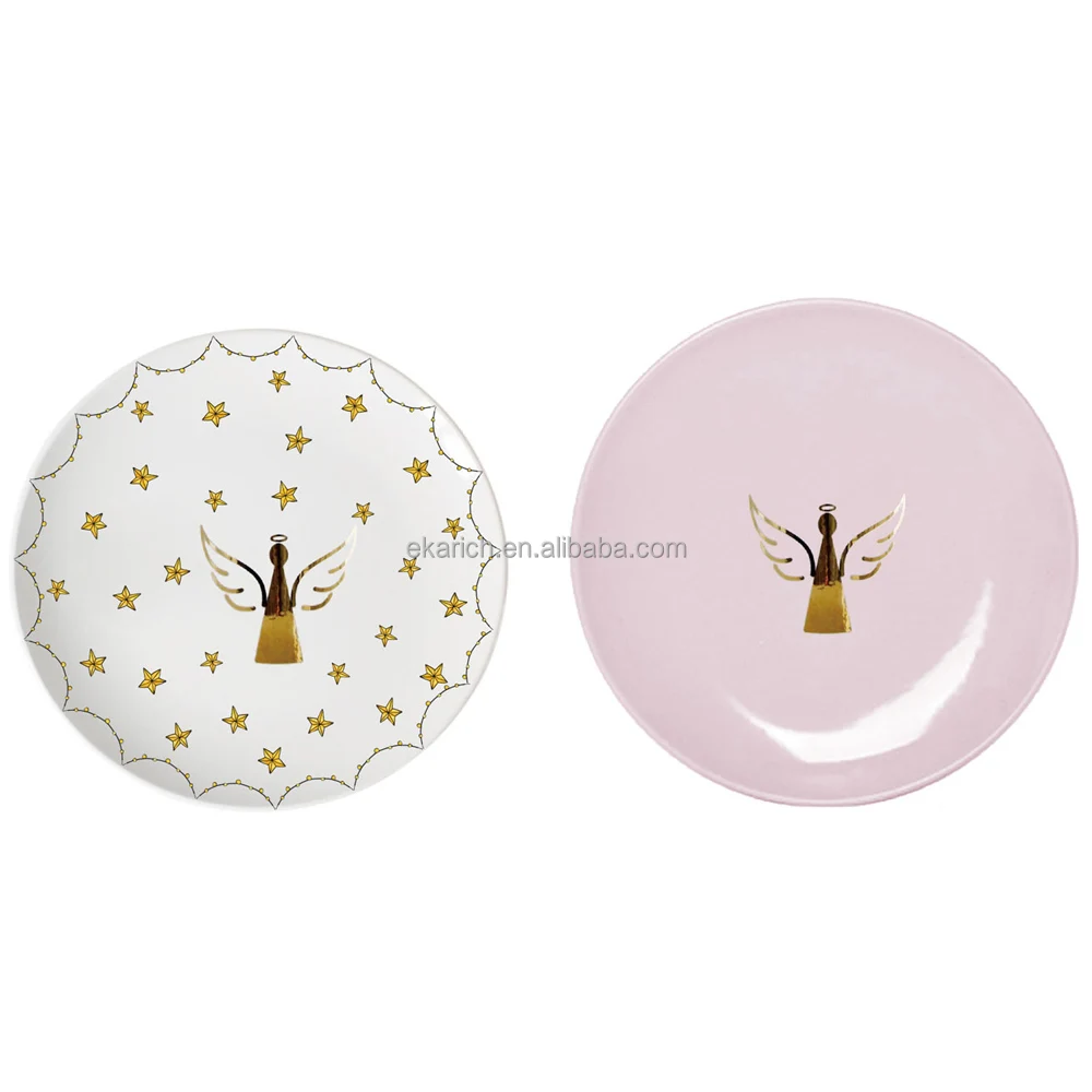 52PCS Bone China Dinnerware Sets Minimalist Nordic Pink Dinnerware SET Angel Decorative Tableware Wholesale