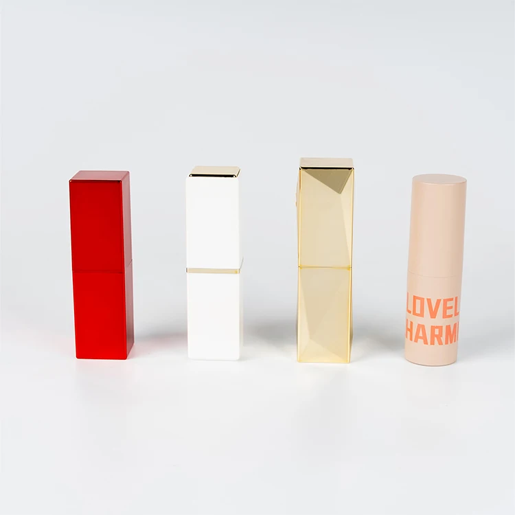 Custom Print Empty Magnetic Lipstick Tubes Round Square Lip Stick Plastic Container With Logo For Private Label and Box