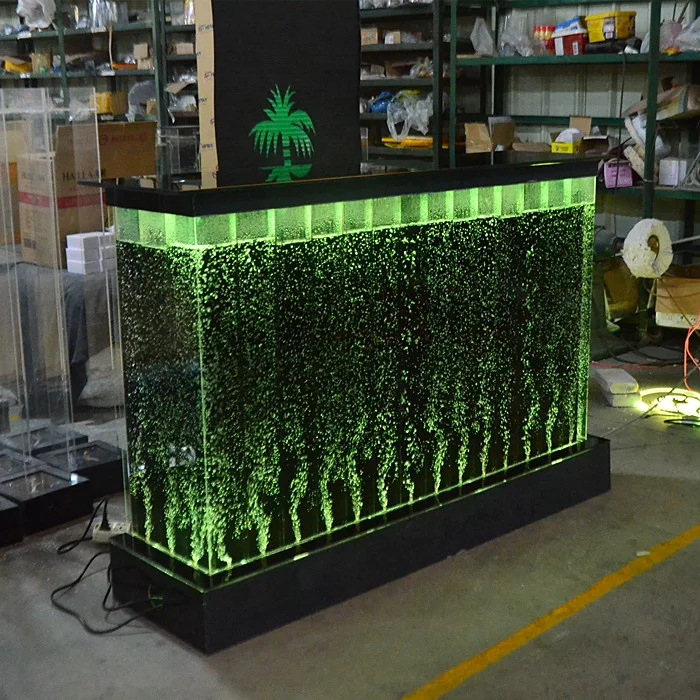luxury led glowing aquarium decoration restaurant bar counter design for hotel restaurant furniture