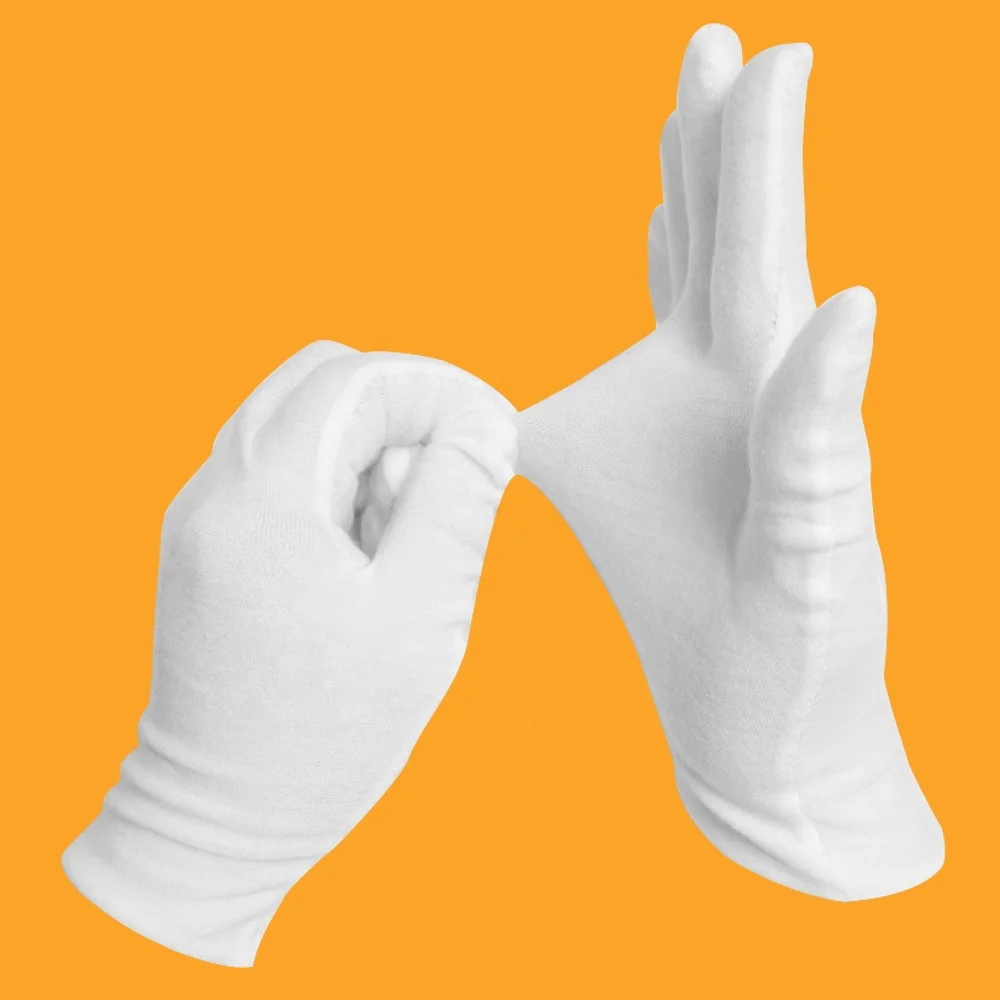 GM1001 Soft Breathable Thin White Parade Gloves Jewelry Inspection Transportation Maintenance Work Etiquette Cotton Gloves
