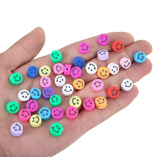 polymer clay spacer beads smiley beads for DIY jewelry accessories