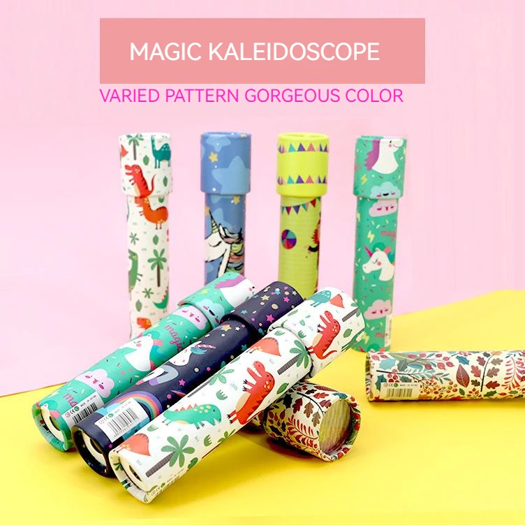 Custom Classic Educational Entertaining Magical Magic Rotating Cartoon Colored World Telescope Classic Kaleidoscope Toy For Gift