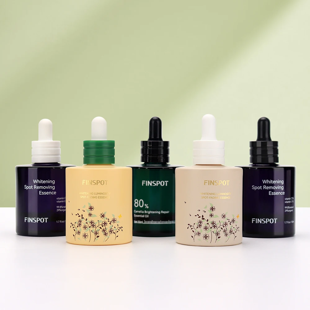 Premium Yellow Purple Dark Green Glass Serum Bottle With Dropper Thick Essential Oil Bottle Logo Glass Bottle Dropper Packaging