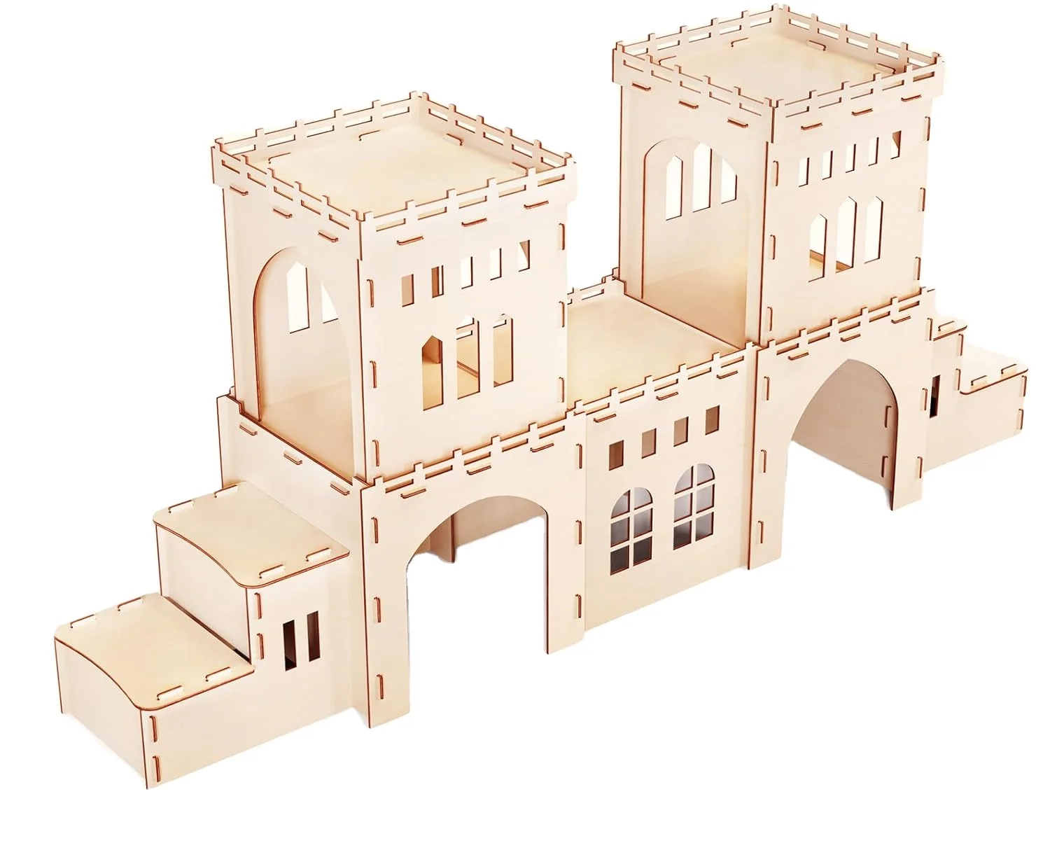 Huge Rabbit Castle Hideout Rabbit House 5 Houses WoodenRabbit HideoutSuitable forIndoor Rabbit Toy House and Hideout Nut Castle