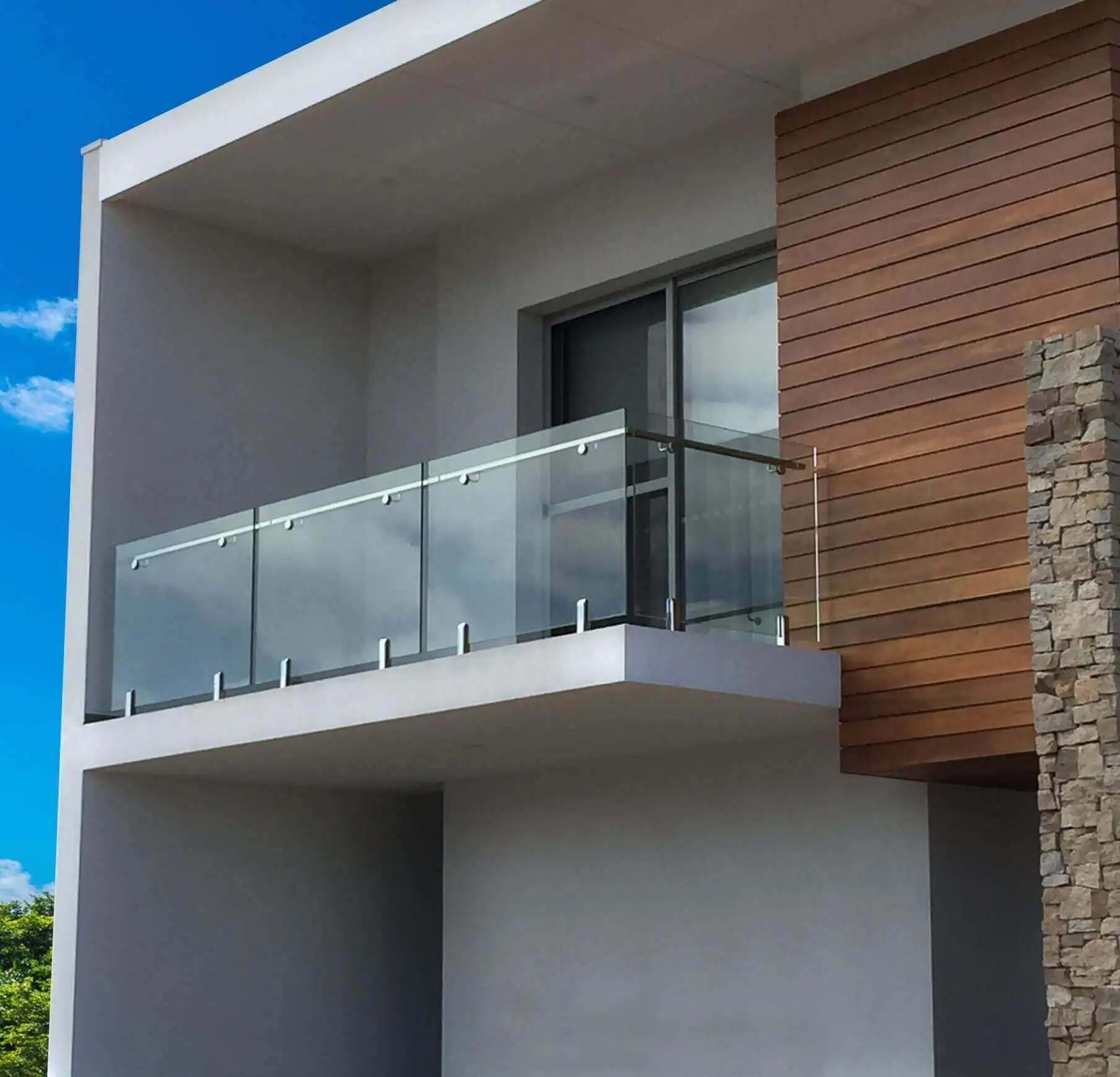Glass Railing System outdoor balcony glass railing spigot