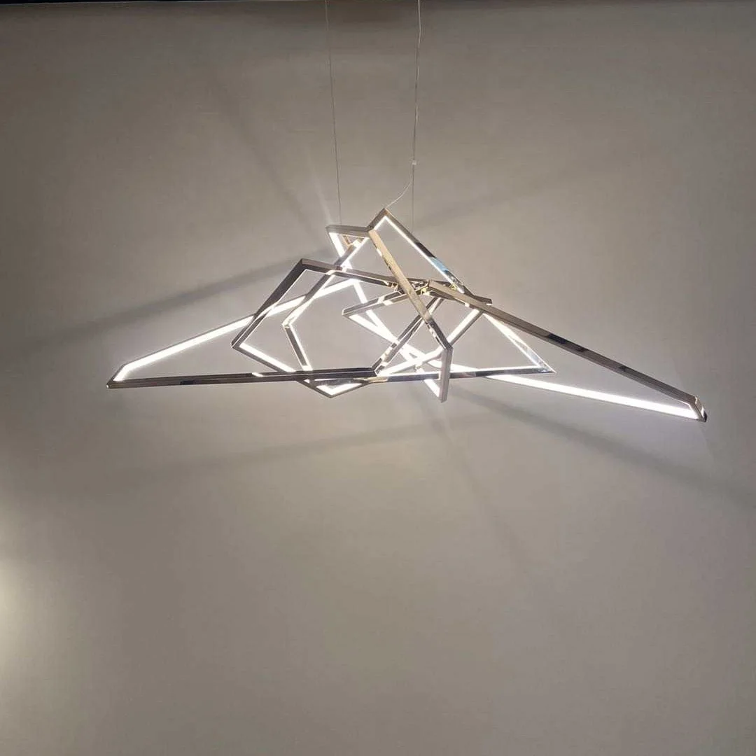 Luxury rose gold or black Led Pendant Lights Nordic chandelier art lamp for villas