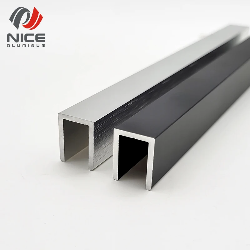 hot selling metal channel for glass custom extruded black industrial aluminum profiles