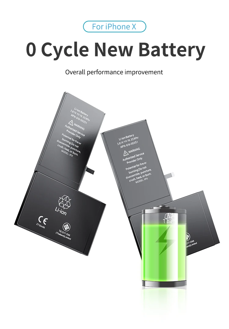 2024 oem for iPhone battery batterie replacement for iPhone 15 14 13 12 11 x xs xr pro max 8 7 6s plus mini se brand new 0 cycle