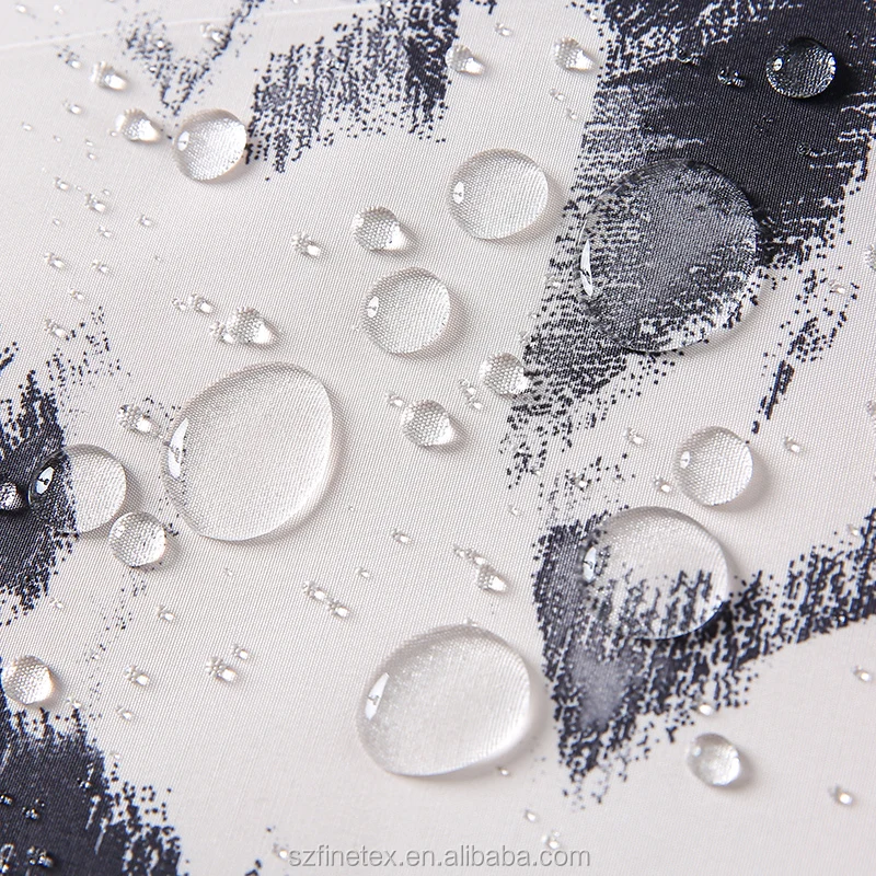 
china wholesale 150D*21S spun printed clothing fabric with TPU lamination water proof windproof for outdoor garment 