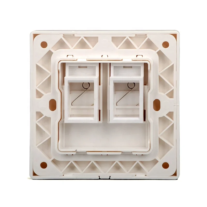 86 типов белая Лицевая панель настенная розетка с двумя портами сетевой локальной сети телефонная Панель RJ45