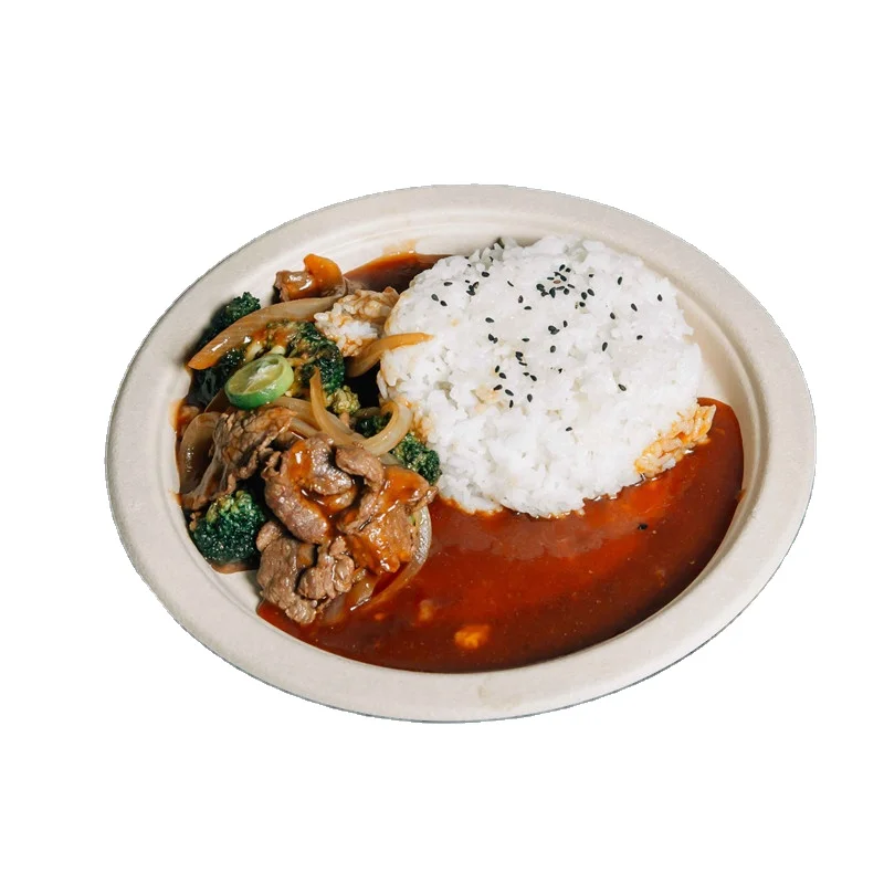 7inch 8inch Cheap Disposable Eco Friendly Sugarcane Bagasse Dishes Compostable Biodegradable Paper Plates