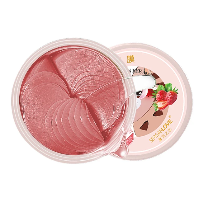 Sersanlove Strawberry Essences Eye Mask 60pcs Hydrating Firming Eye Mask To Remove Dark Circles Fine Lines Eye Patch