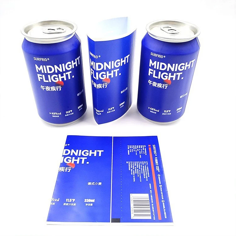 Cheap Price Heat Shrink Sleeves Labels Custom Bright Colors Digital Printed Logs Brands Designs Juice Beer Can Shrink Sleeve