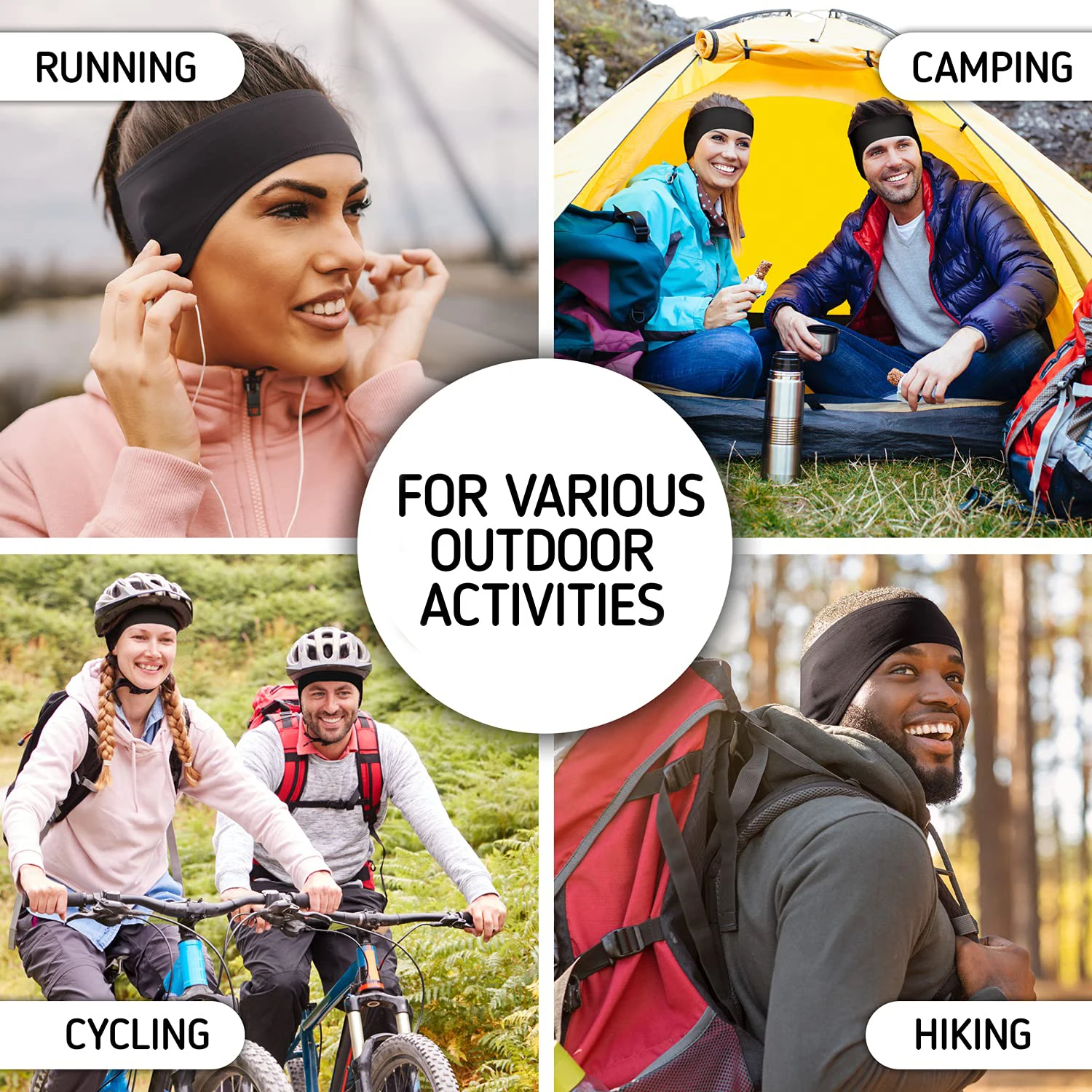 custom logo designer mens woman yoga sweat ear warmer elastic wide headband sports