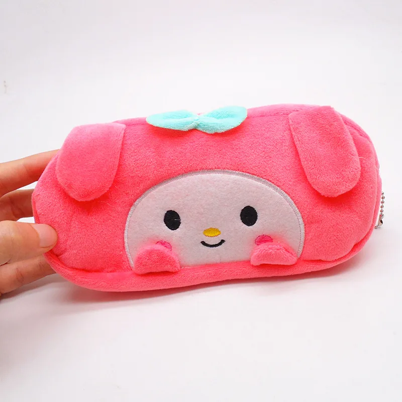 RuunJoy Kawaii Pink Plush Pencil Cases for Girls Cute Anime kulomi Melody Pen Bag Stationery Storage Bag School Office Supplies