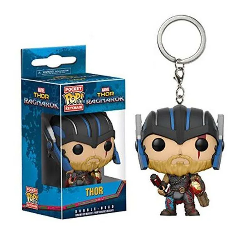 DC Marvel Superhero Bat Spider Iron Man Hulk Captain Deadpool Venom Thor Thanos Action Figure Pendant Keychain for Fans Souvenir