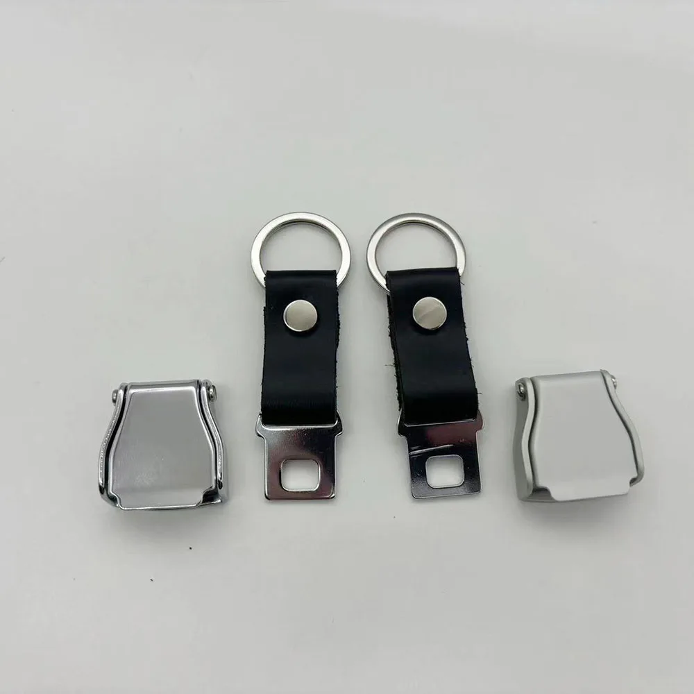 Flight Travel Aviation Detachable Airplane Buckle Seatbelt Safety Custom Seat Belt Buckle Leather Strap Keychain For Backpack