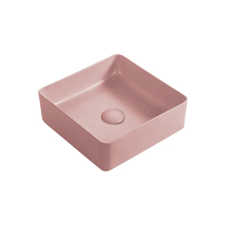 Современная квадратная матовая белая раковина без отверстий для отеля, керамическая художественная раковина