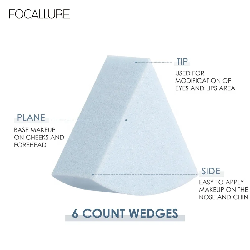 FOCALLURE FA136 Beauty Cosmetic Sponge Egg Wholesale Fan-shaped Blender Latex Free Make Up Sponge