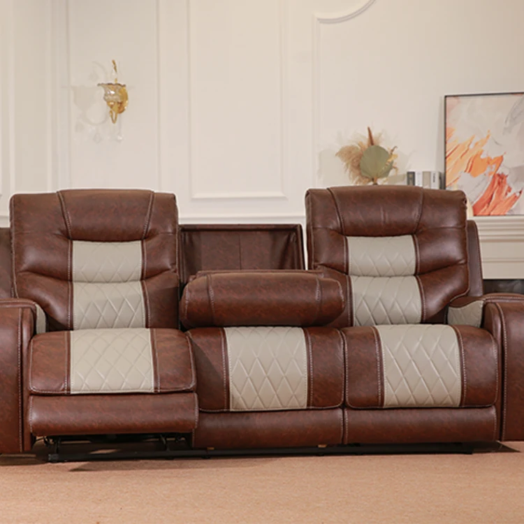 Электрический синтетический кожаный домашний кинотеатр, модульное кресло с откидной спинкой и зарядным устройством для телефона