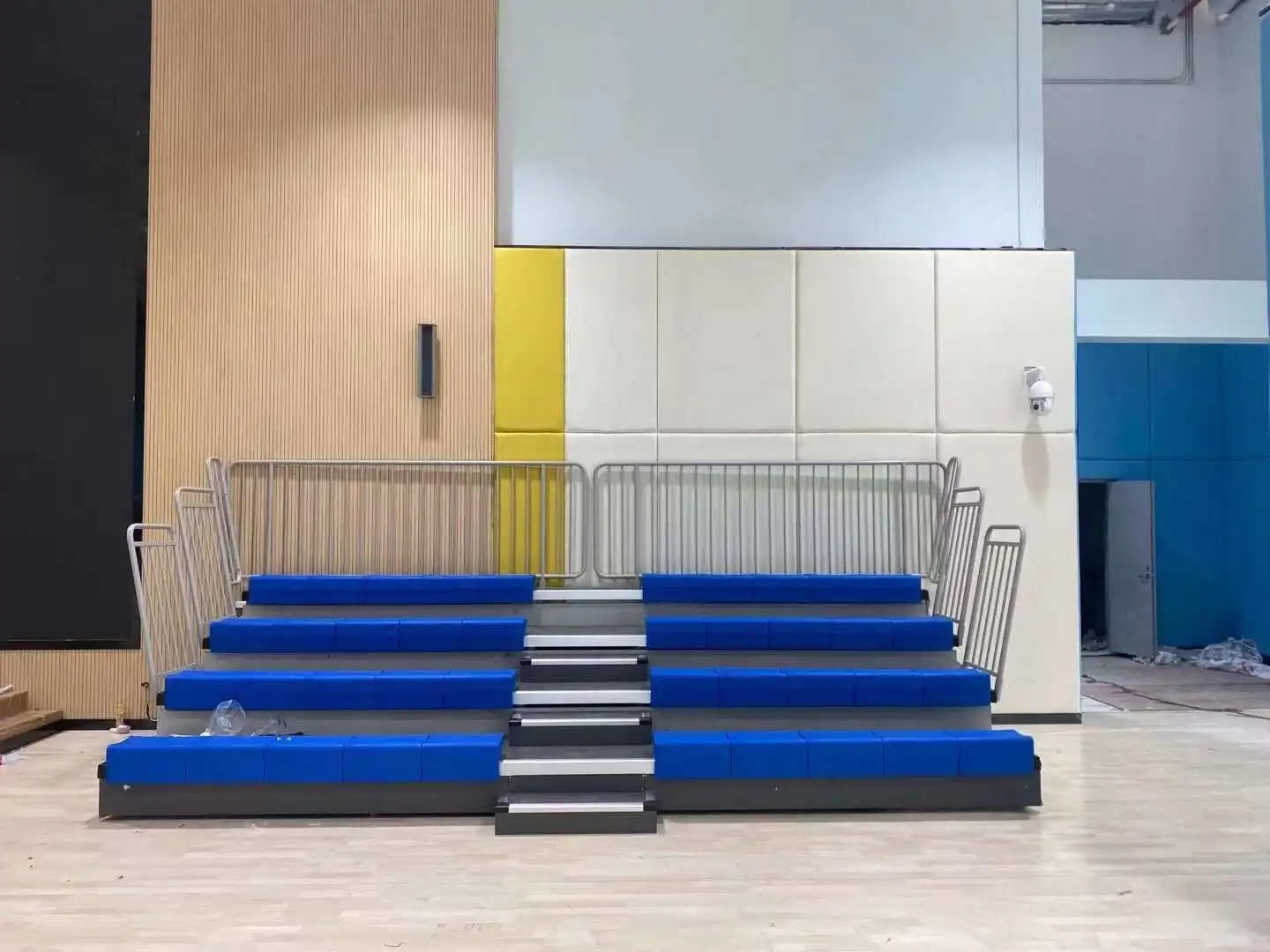 JY-750 CE steel tribune retractable seating system wooden bleacher Plastic seat tribune bench  bleacher