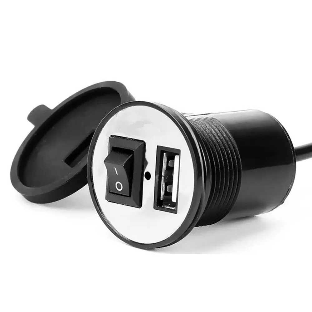 Universal 12V Motorcycle USB Charger Waterproof Easy Install Motorcycle Handlebar Switch Phone Charger