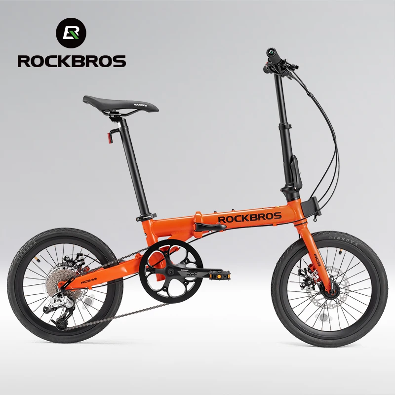 Складной велосипед ROCKBROS портативный складной 16 дюймов для взрослых работа 9 скоростей дисковый тормоз мужчин и женщин