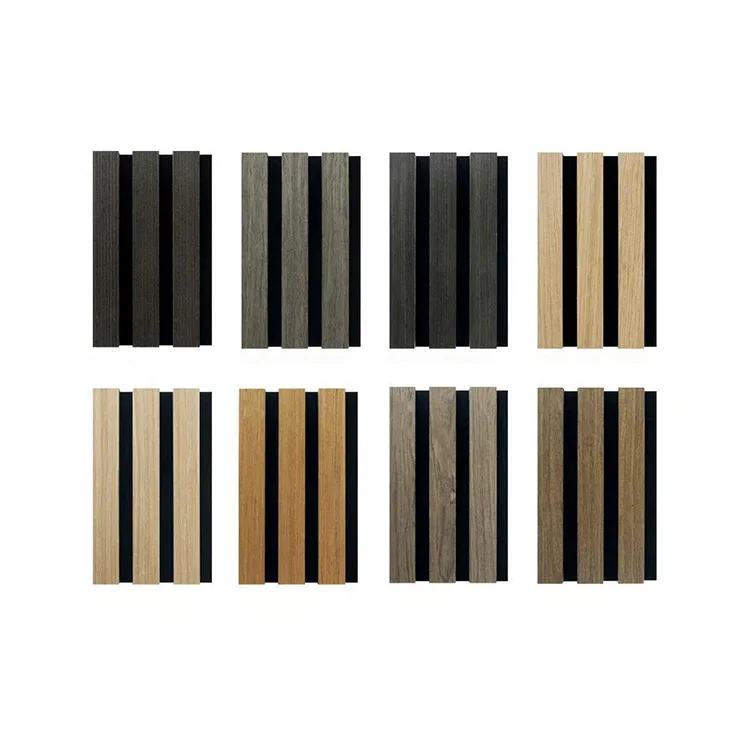 Acoustical Soundproofing Polyester Foam Wooden Fluted Akustik Decorative Wall Akupanels