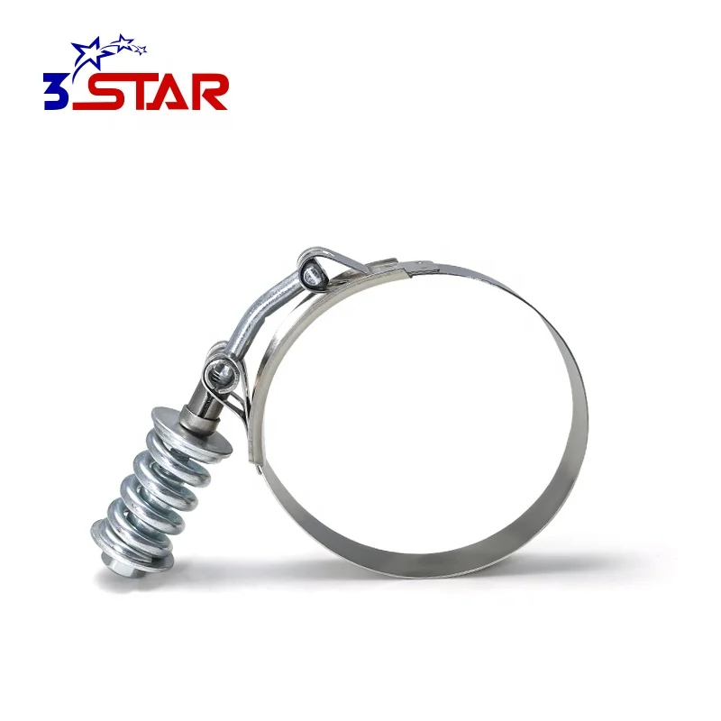 constant tension spring loaded T bolt automotive stainless steel hose clamp