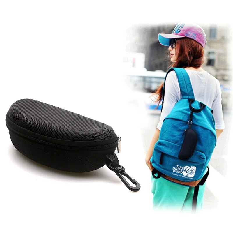 Fashion sports classic black zipper sunglasses EVA big sunglasses case wholesale custom sunglasses packaging case