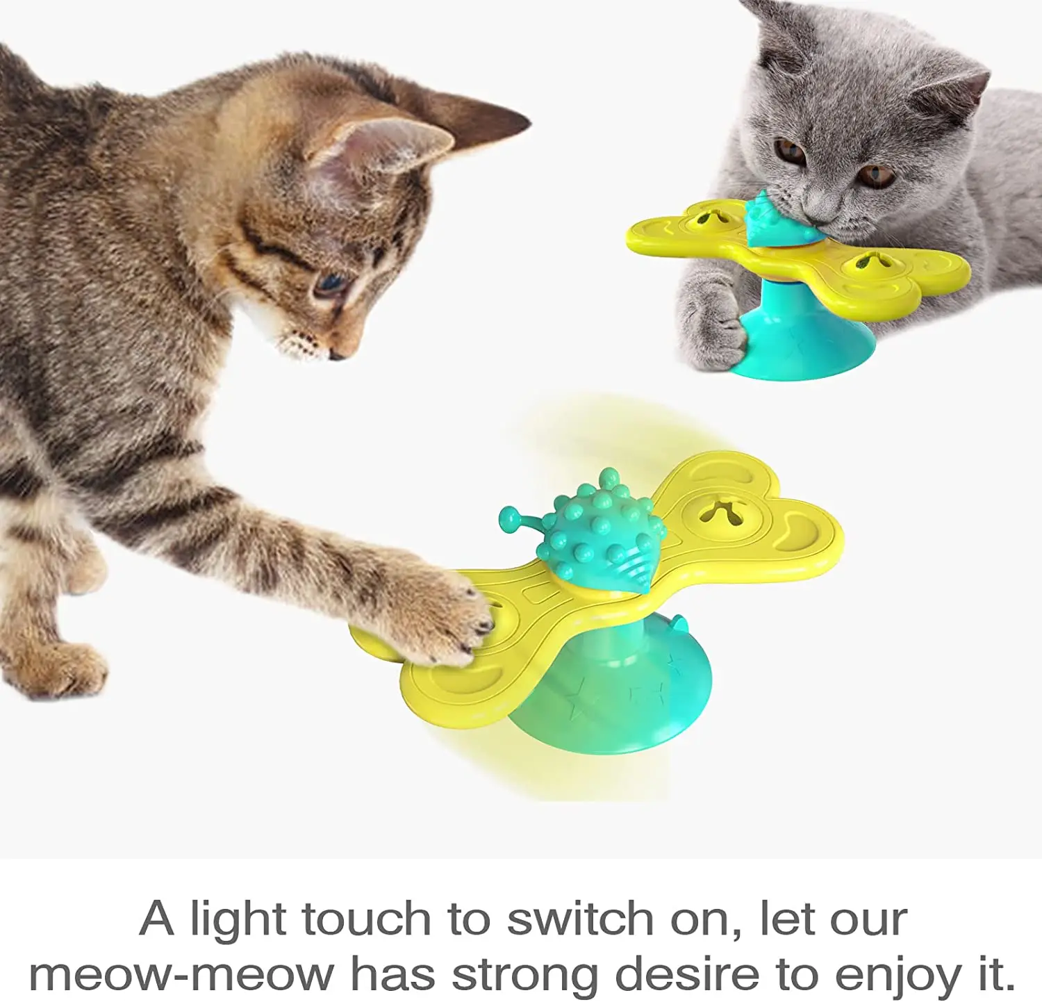 Wholesale Custom Puzzle Kitten Suction Cup Cat Windmill Toys Interactive Pet Cat Toys