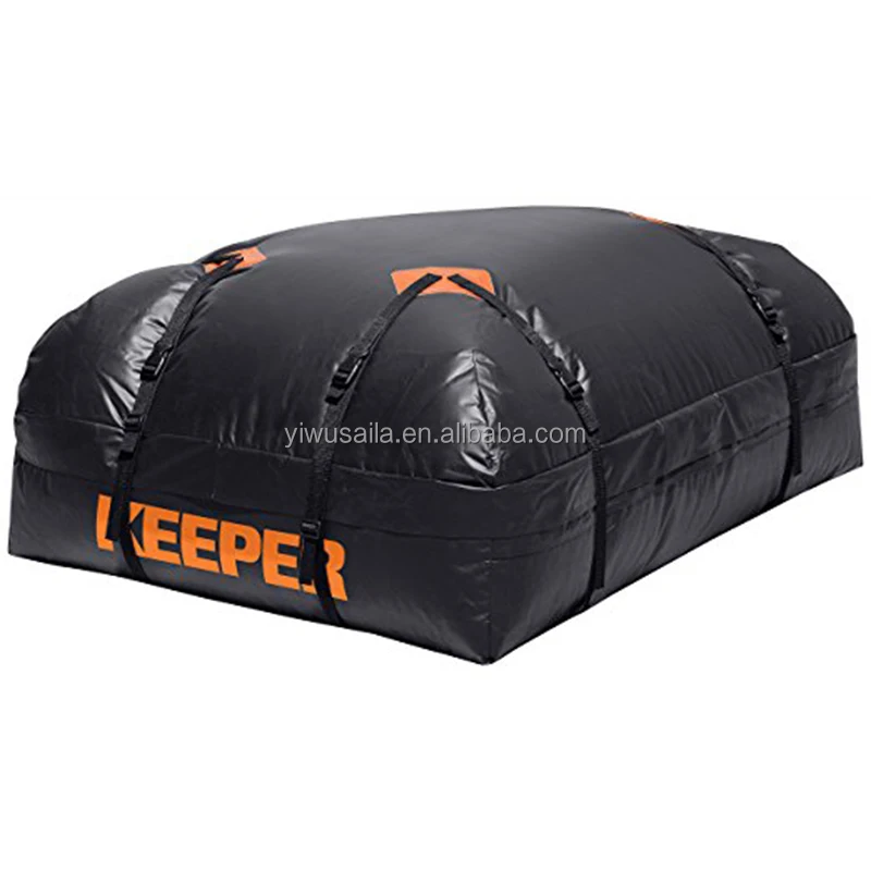 500D PVC Tarpaulin 15 Cubic Feet Rooftop Cargo Carrier Box Waterproof Rain Proof Vehicle Cargo Carrier Roof Storage Bag