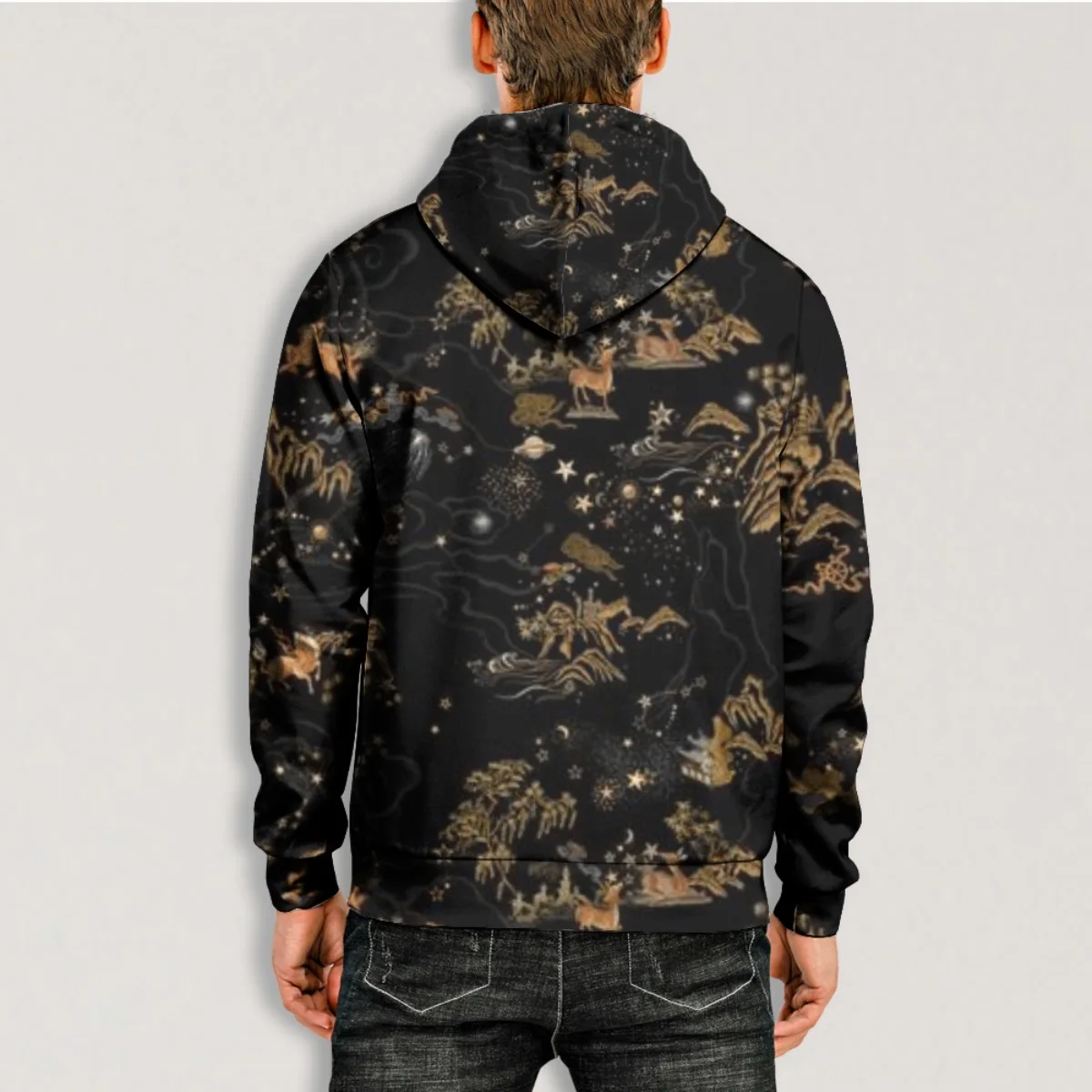 Wholesale Custom Sublimation Hoodies Wind landscape painting graphic pullover hoodie