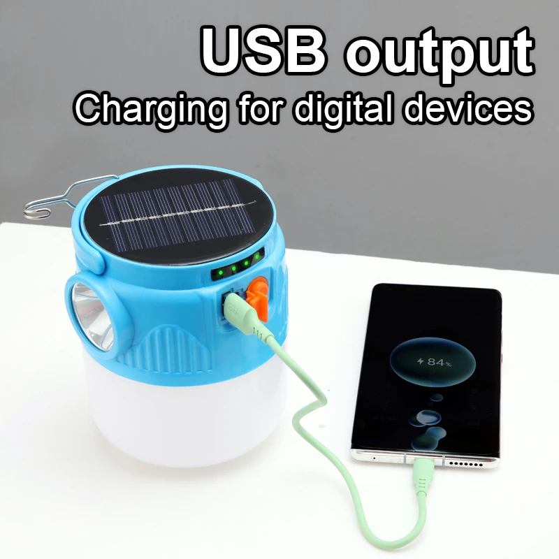 42LED lamp beads 6000mah capacity outdoor lighting solar rechargeable emergency bulb