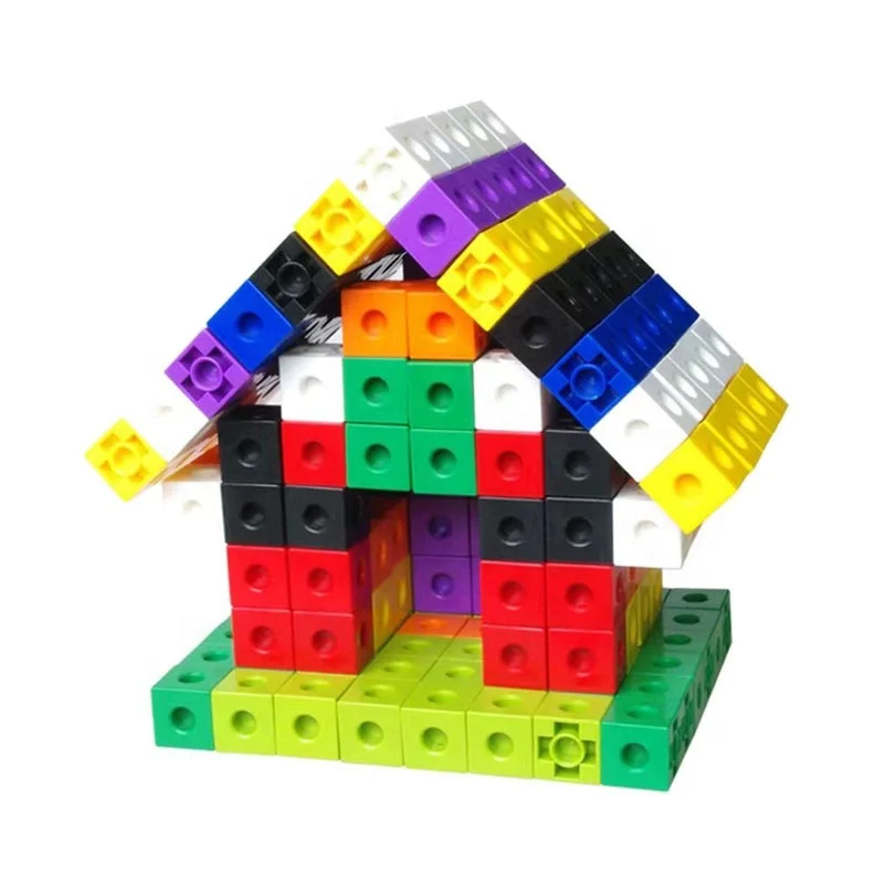Educational Toy Learning Activities Math Linking Cubes Plastic Cubes Interlocking Building Blocks For Children