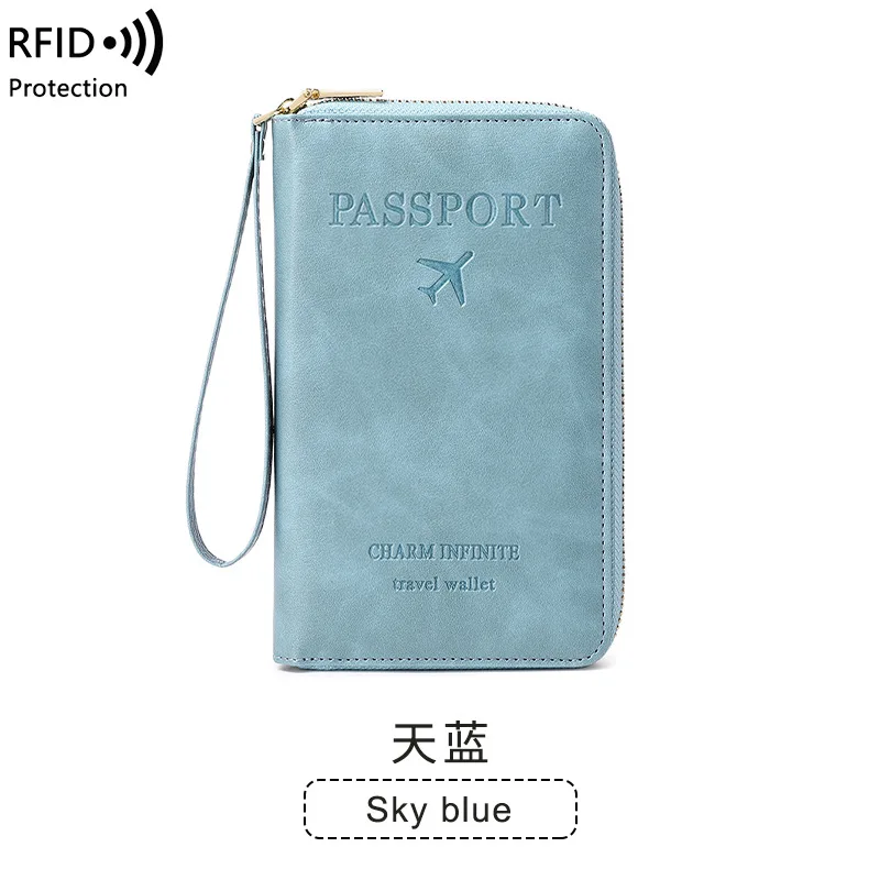 2023 Long Zipper Document Bag with Polyester Lining Multi-Functional Travel Passport Clip Ticket Storage New Year Gift Idea