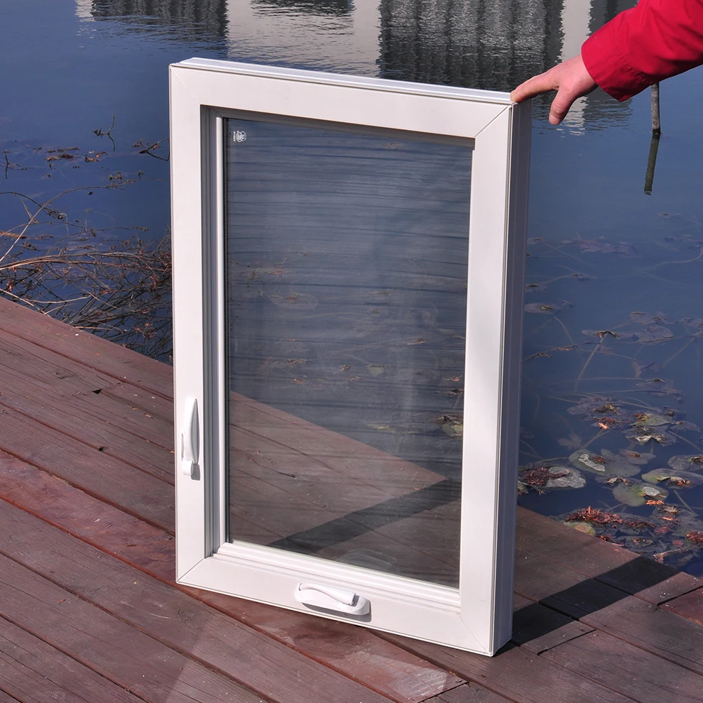 Home fashion design Upvc windows insulation double glass plastic details window white Upvc profile windows