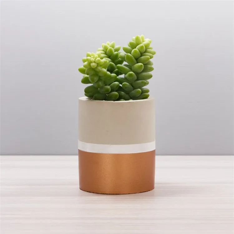 Wholesale custom logo cylindrical concrete garden supplies cement flower pots for home decoration pieces