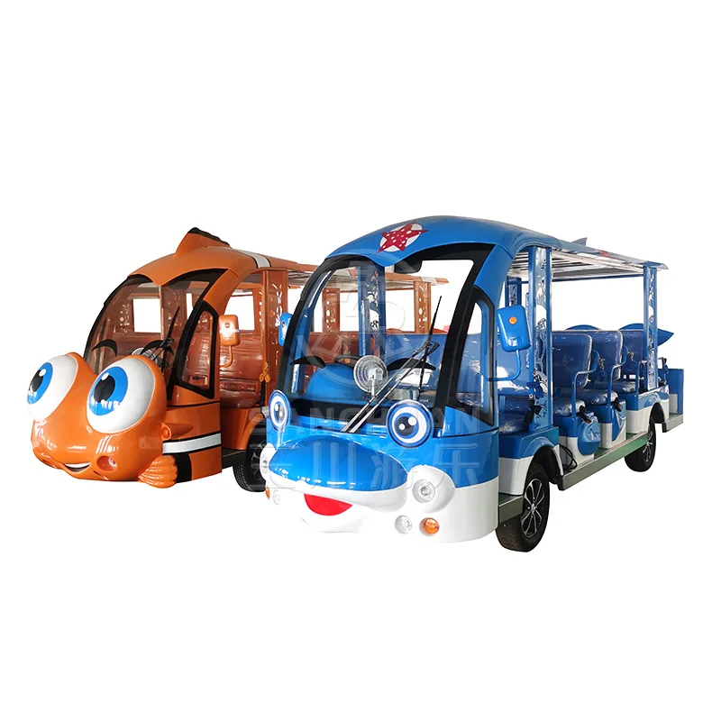 China Manufacturers Cartoon Vehicle Electric Shuttle Bus Resort Electric Car