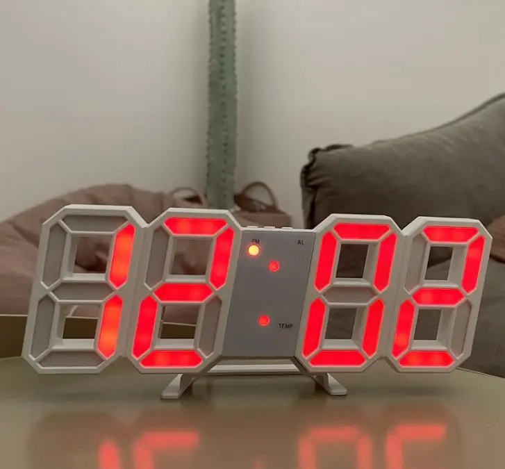 3D LED Digital Clock Luminous Fashion Wall Clock Multifunctional Creative USB Plug in Electronic Clock