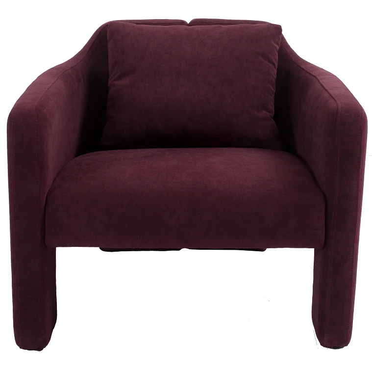 Nisco Contemporary Modern elephant shaped Living Room Lounge Club Lobby Accent Chair in Burgundy fabric