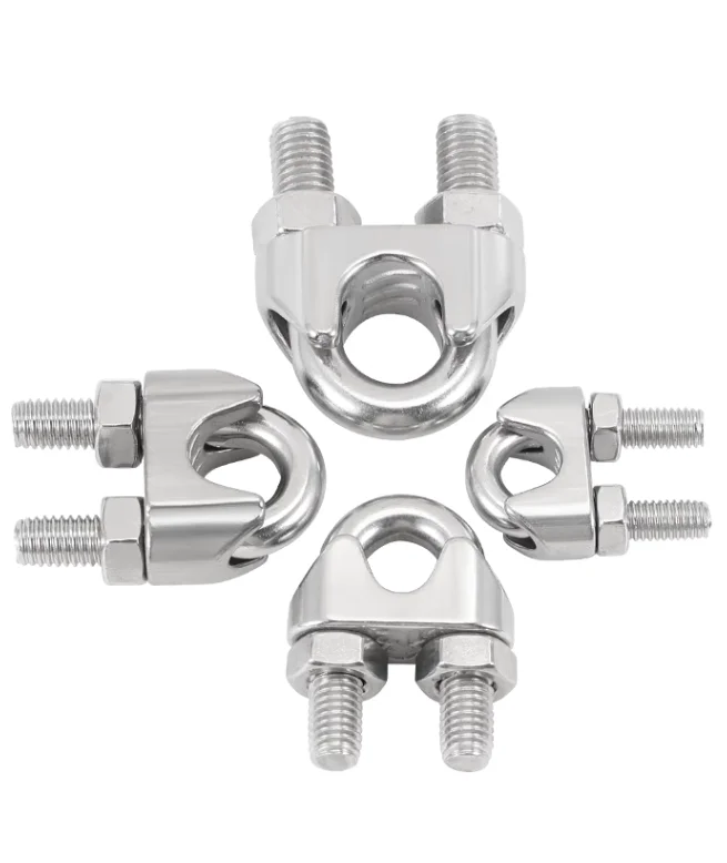 DIN741 SS304   High quality Malleable steel Rigging hardware Wire Rope Clip connecting Clip