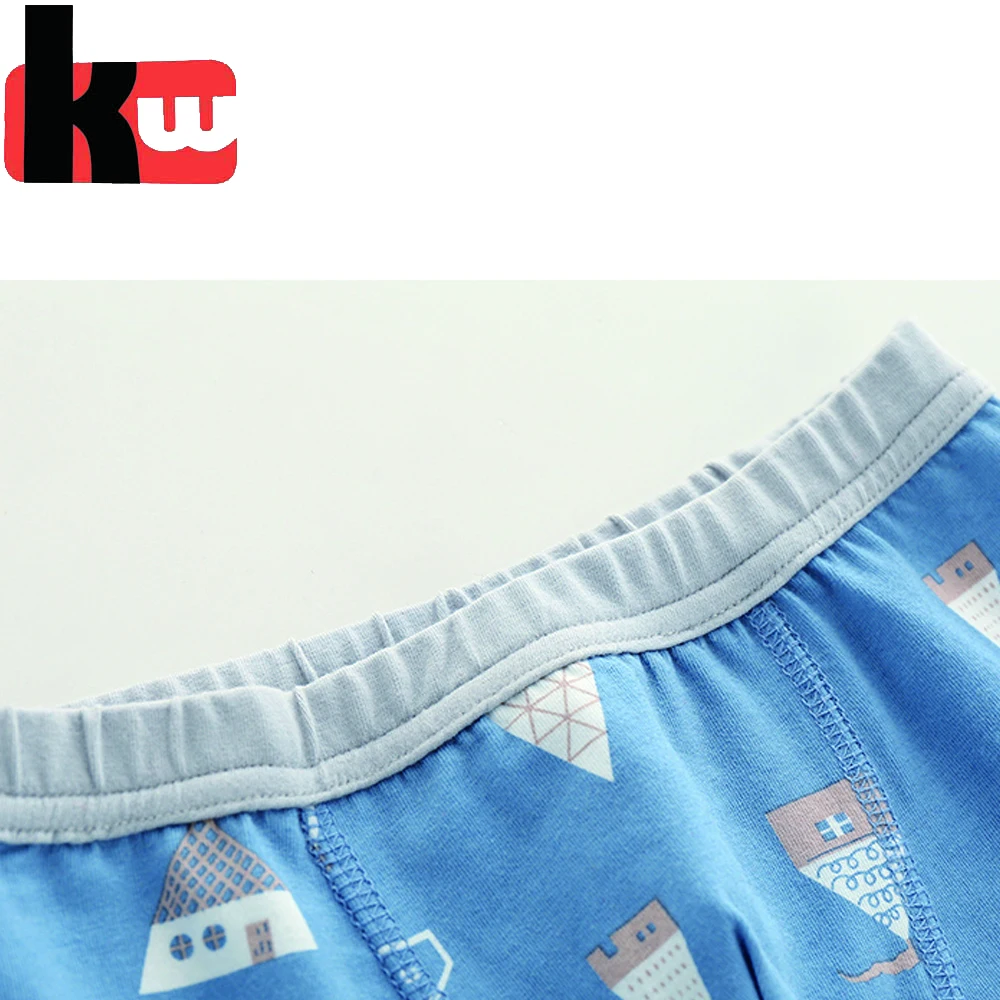 Factory high quality carton print boy underwear boxer briefs mix color 2-8Y young boy kid underwear