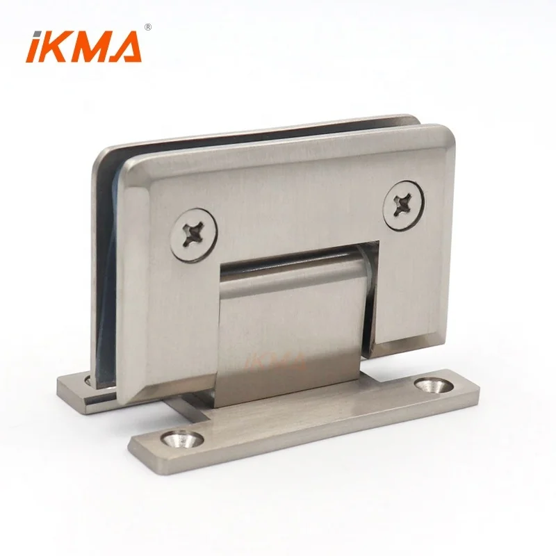 P1N037 90 Degree Stain brushed nickel Brass corners beveled angle Type H Frameless Shower Doors Pivot Glass Hinge