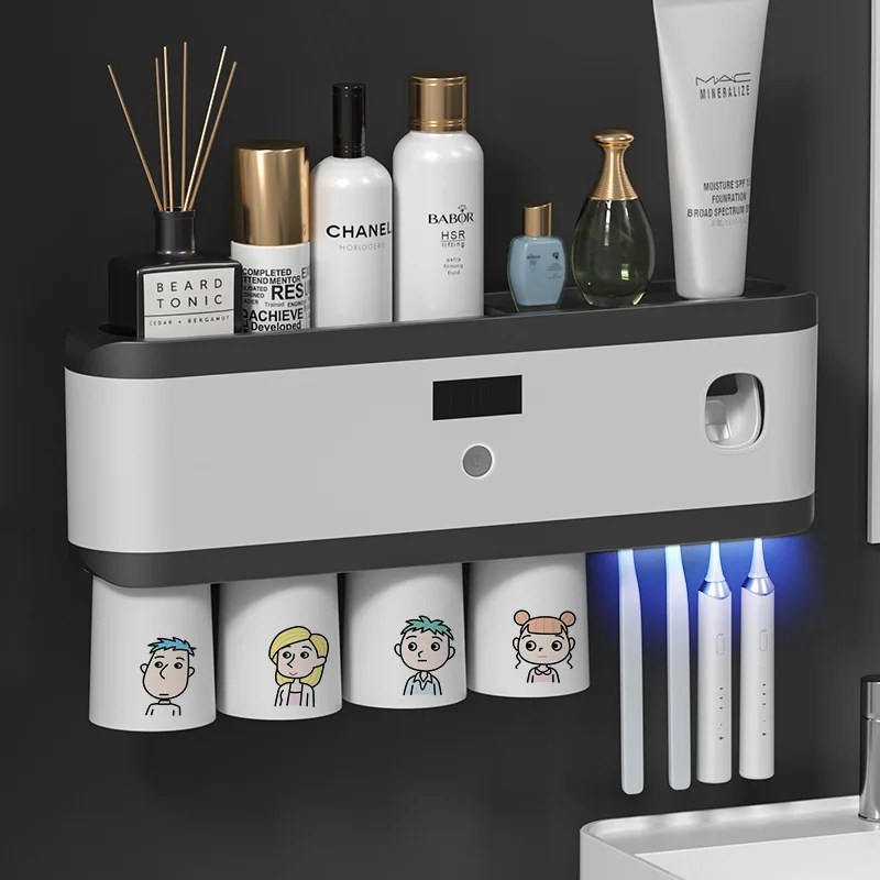 New Products Intelligent Sterilization Magnetic Suction Cup Smart Toothbrush Stand Holder Uv