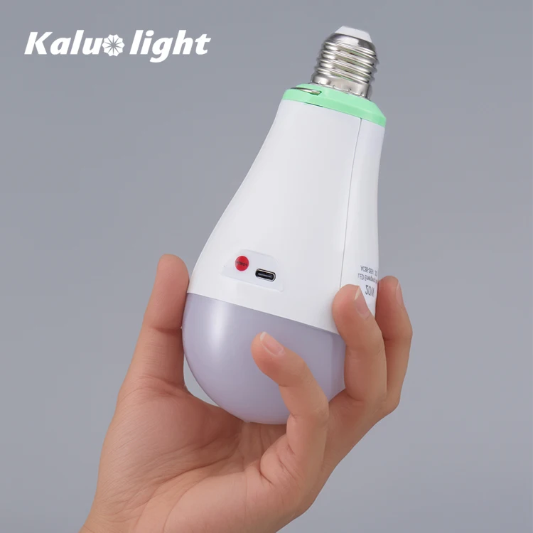 E27 Charging Emerg Bulb Portable Led Lamp 20w Rechargeable Light Bulb With Removable Battery Li-Ion Factory Oem&Odm
